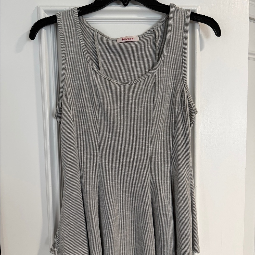 Versace Light Gray Ribbed Tank Top